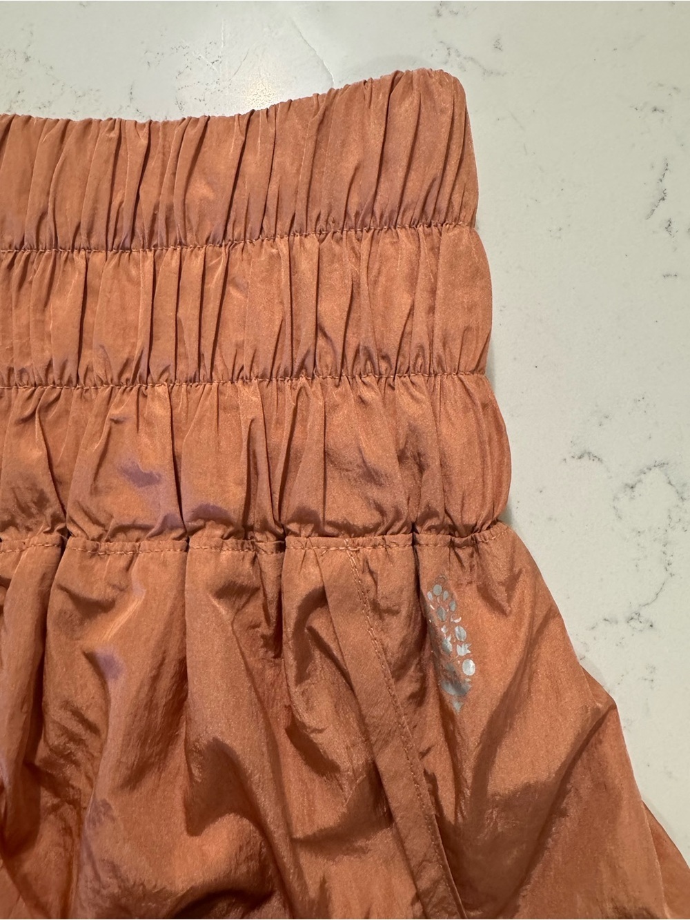 Free People Movement Hot Shot Shorts Burnt Orange Shimmer Athletic Lounge Size S - Picture 6 of 7